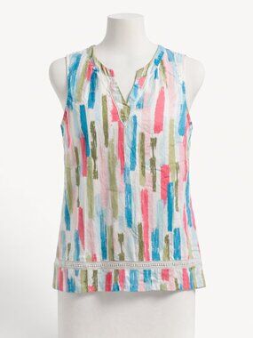 Coral Bay Tank/Tunic with Crochet Detail at Neck and Bottom Size Large E…